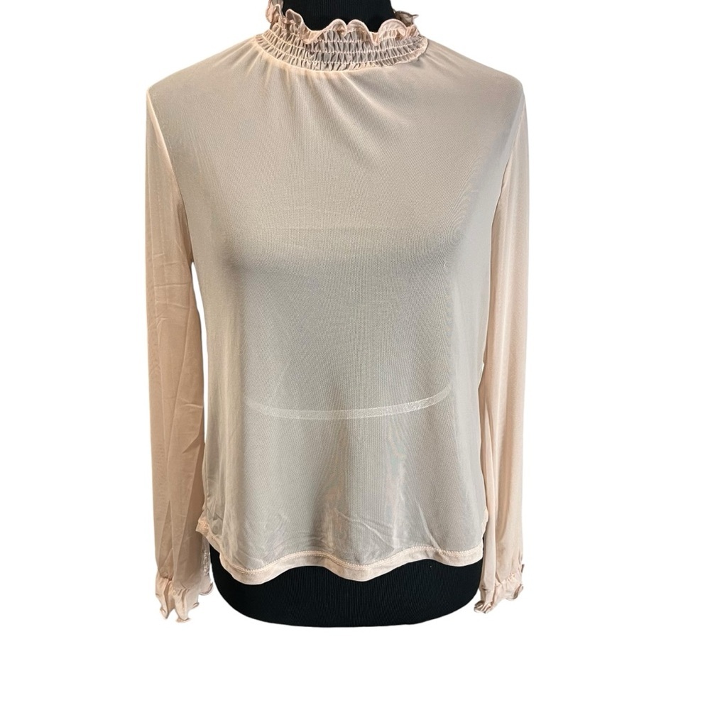 DOLLS KILL “NOT HOLDING BACK” SHEER PINK LONG SLEEVE TOP – SIZE M - Picture 2 of 12